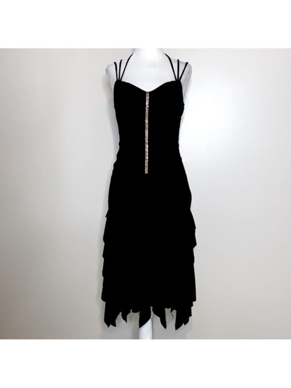 Vintage Scott McClintock black jeweled scarf Whimsygoth dress